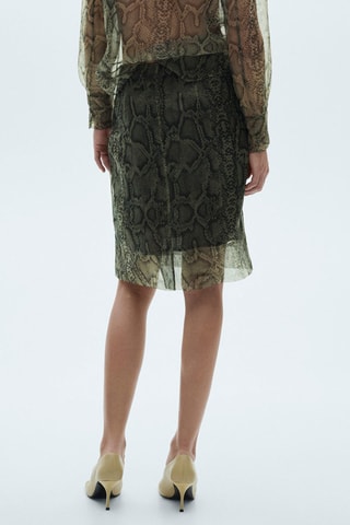 Jupe organza serpent - Écru