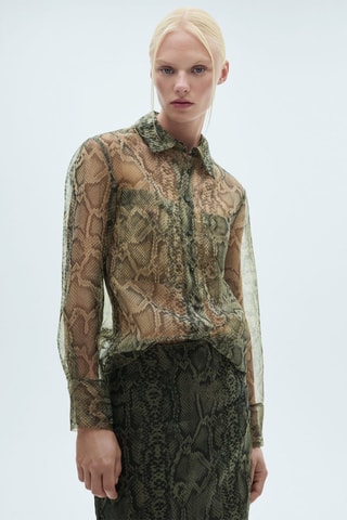 Jupe organza serpent - Écru