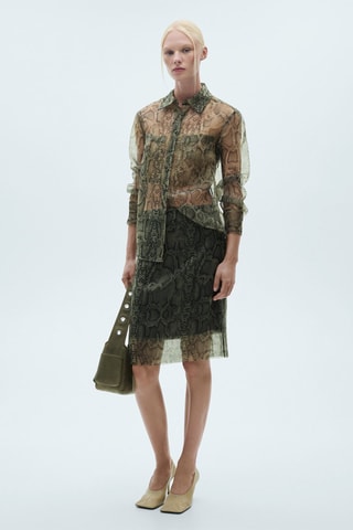 Jupe organza serpent - Écru