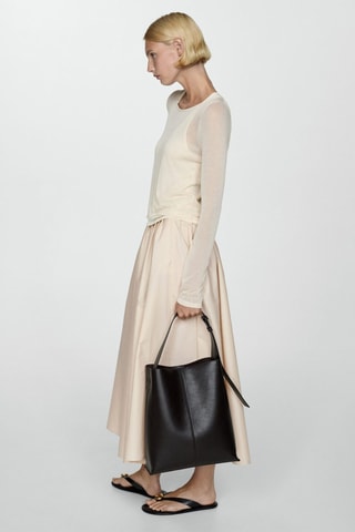 Jupe midi plissée - Beige