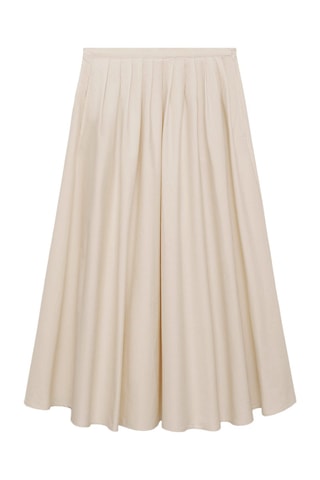 Jupe midi plissée - Beige