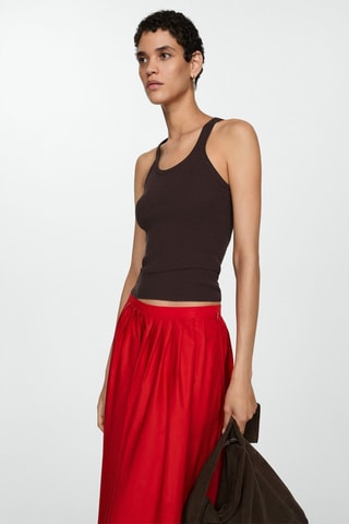 Jupe midi plissée - Rouge