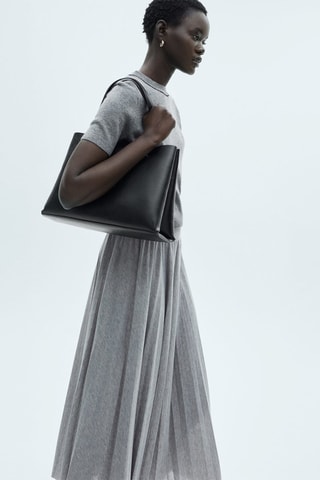 Jupe longue plissée - Gris chiné