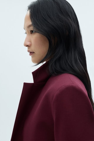 Blazer laine épaules prononcées - Bordeaux