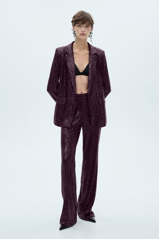 Blazer costume paillettes - Bordeaux
