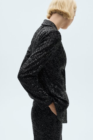 Blazer costume paillettes - Noir