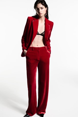 Blazer costume velours - Rouge