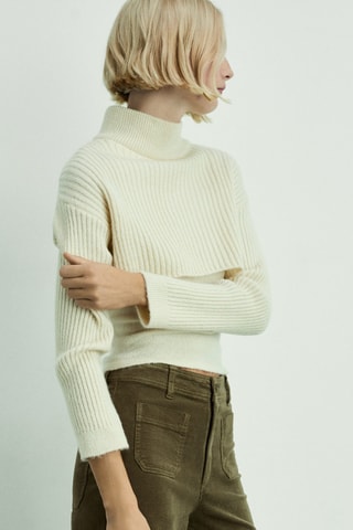 Pantalon Catherin style jupe-culotte velours côtelé - Kaki