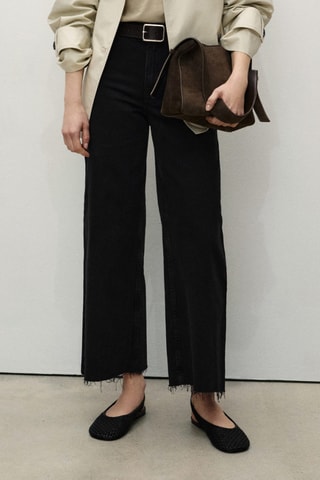 Jean style jupe-culotte Catherin taille haute - Noir