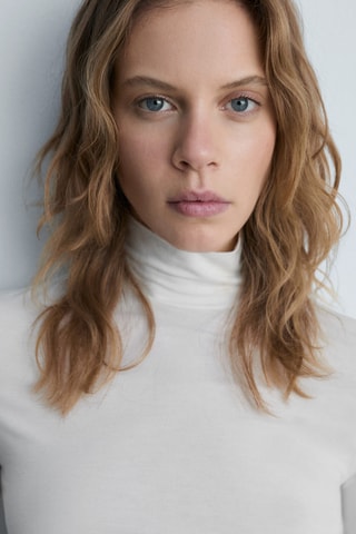 T-shirt à col montant - Blanc