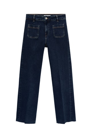 Jean flare crop poches - Bleu marine