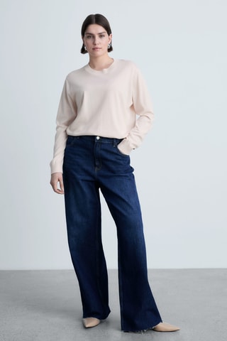 Pull maille soie mélangée - Rose pâle