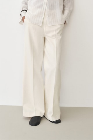 Pantalon wide leg coton - Ecru