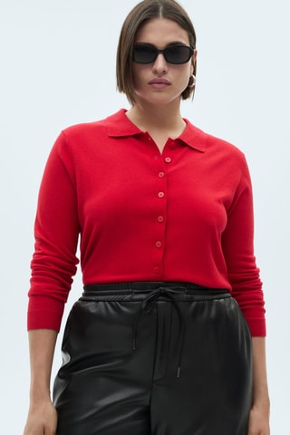 Pantalon taille élastique simili-cuir - Noir