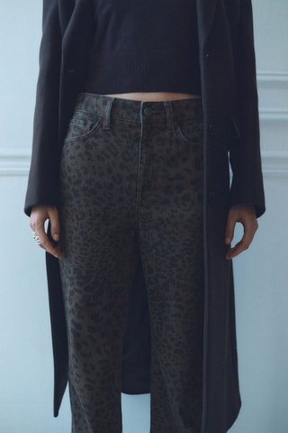 Jean droit léopard - Chocolat