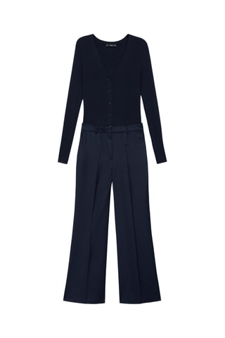 Combinaison bi-matière - Bleu marine