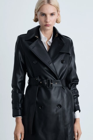 Trench simili-cuir - Noir