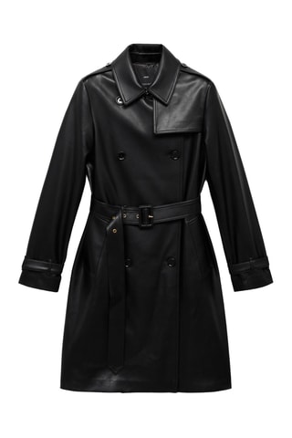 Trench simili-cuir - Noir