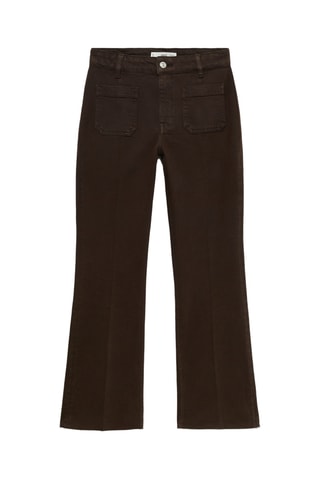 Jean flare crop poches - Chocolat