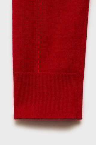 Pull-over maille col en V - Rouge