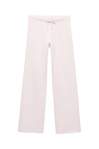 Pantalon de jogging coton wideleg - Rose clair