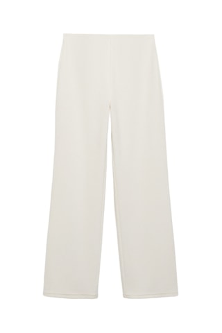 Pantalon droit velours côtelé - Ecru