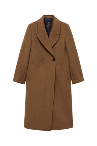 Manteau en laine à double boutonnage - Ocre