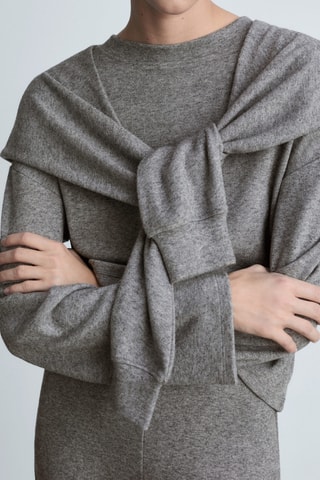 Sweat-shirt manches décoratives - Gris
