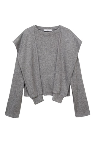 Sweat-shirt manches décoratives - Gris