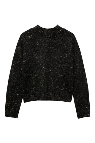 Pull-over Lurex col montant - Noir