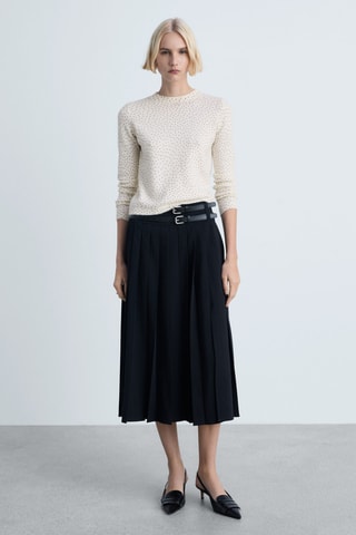 Pull-over maille pois - Ecru