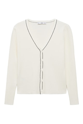 Cardigan maille col V - Ecru