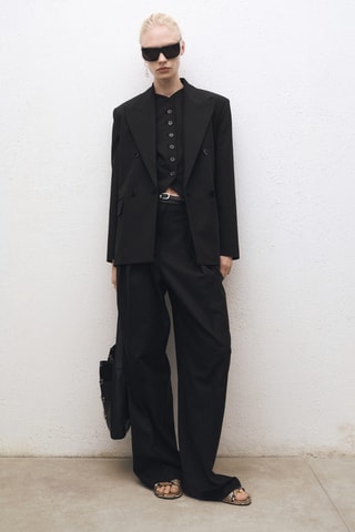 Gilet de costume laine mélangée - Noir