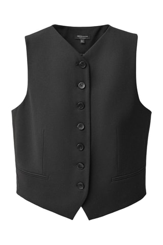 Gilet de costume laine mélangée - Noir