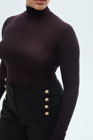 Pantalon droit boutons bijou - Noir