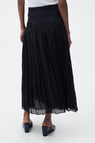 Jupe midi froncée - Noir