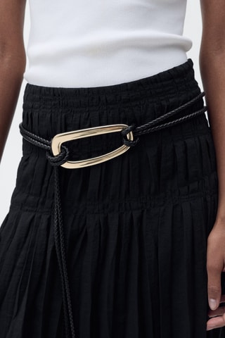 Jupe midi froncée - Noir