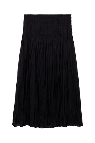 Jupe midi froncée - Noir