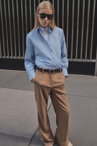 Chemise regular-fit coton et Lyocell mélangés - Bleu