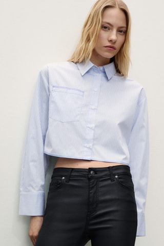 Jean Sienna flare crop enduit - Noir