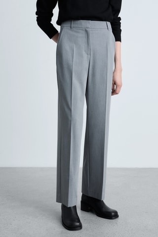 Pantalon droit taille normale - Gris