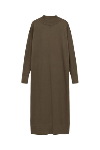 Robe maille col montant - Kaki