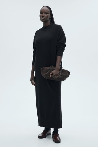 Robe maille col montant - Noir