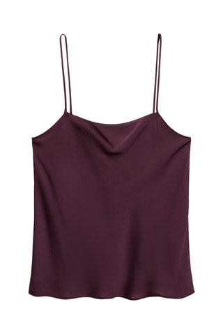Top satiné bretelles fines - Lie-de-vin