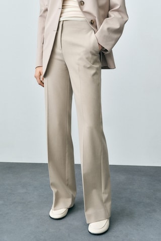 Pantalon flare taille normale - Beige