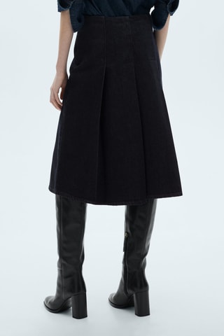 Jupe midi rinse wash boucle - Bleu