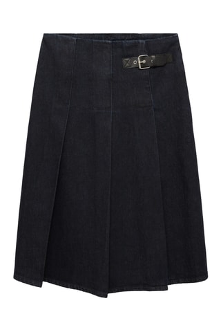 Jupe midi rinse wash boucle - Bleu