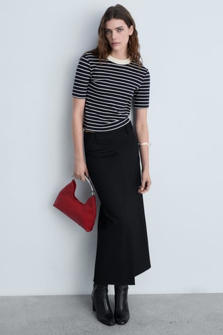 T-shirt coton à rayures - Bleu marine