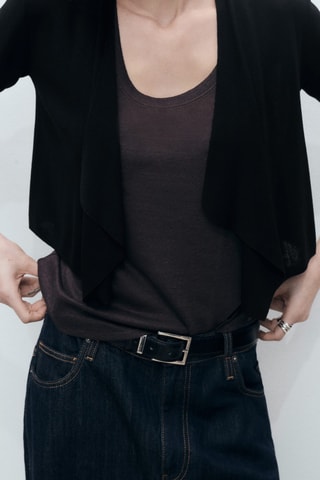 Cardigan crop maille - Noir