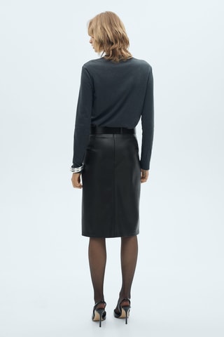 Jupe crayon simili-cuir - Noir